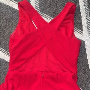 Red Sleeveless Cross-Back Dress
